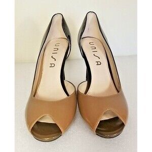 Unisa UNJUBILEE Patent Leather Peep Toe Shoes Women's Size 8 M